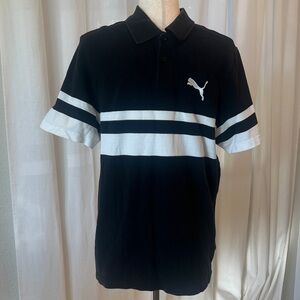 Puma Men's Polo Shirt in Black and White